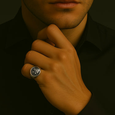 950 Silver Heraldic Ring — Pinky Ring of Power